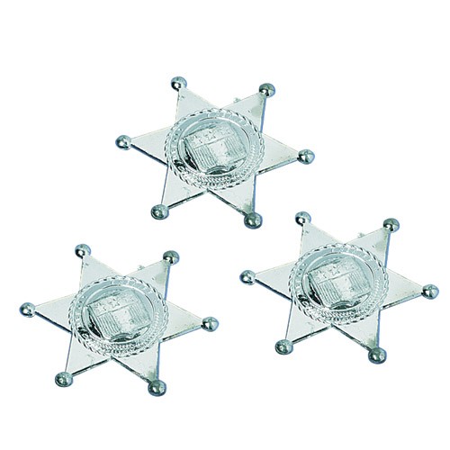 Silver Sheriff Badges<br>3"-1 dozen
